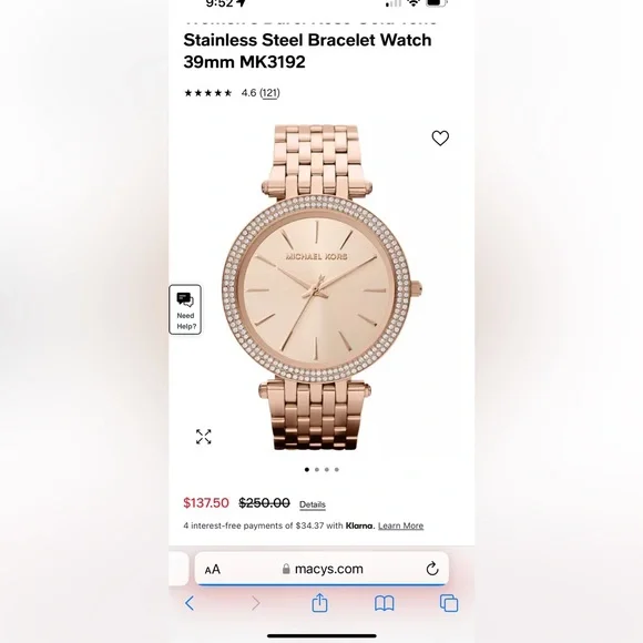 Michael Kors rose gold watch
